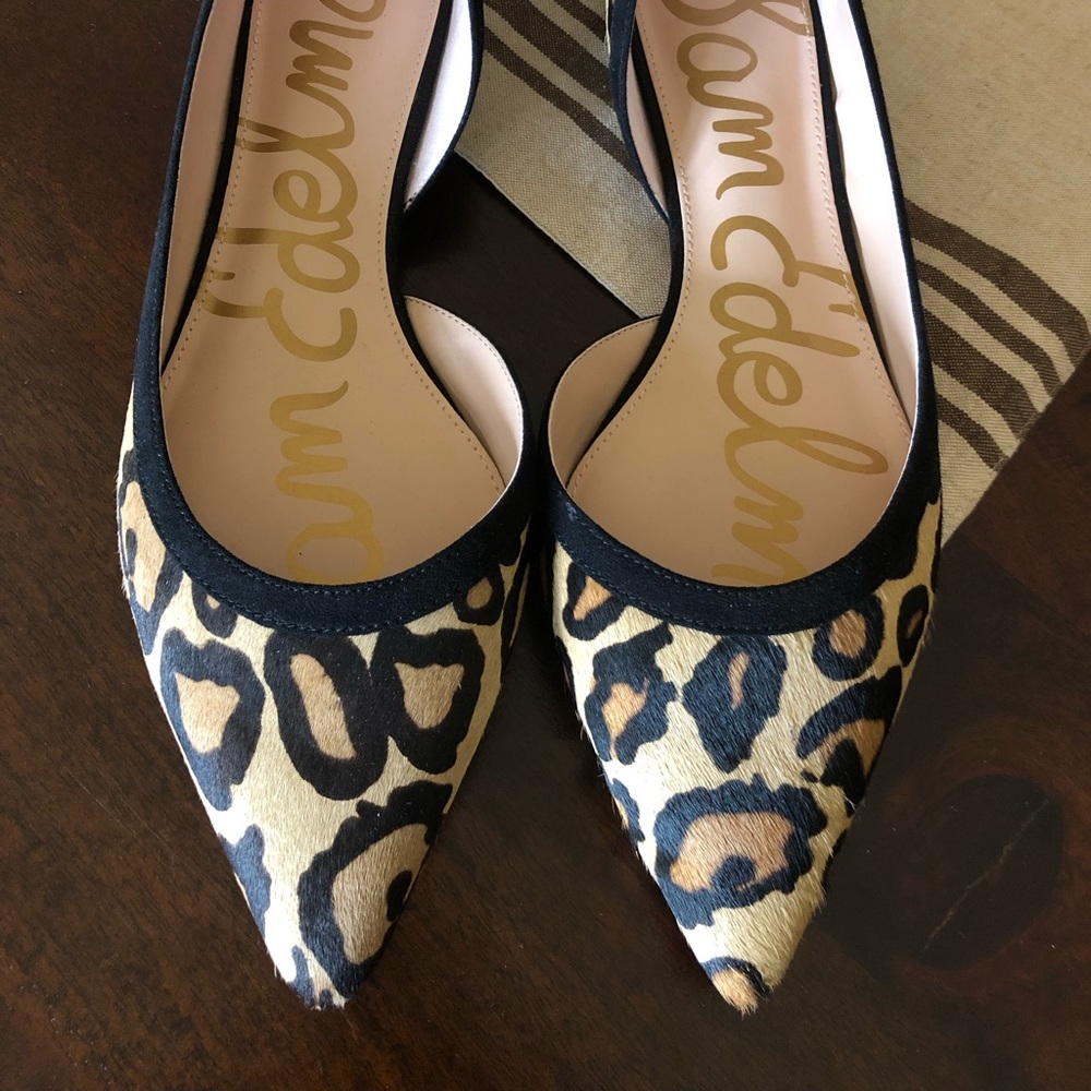 Sam Edelman leopard Calf hair flats.